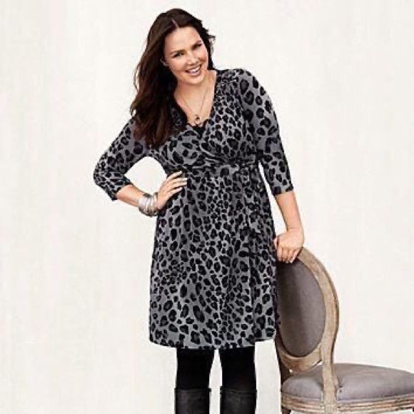 leopard print wrap dress size 18